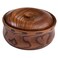 OFFSCH Wooden Salad Bowl with Lid Serving Bowl for Salad Fruits Pasta and More Includes Serving Utensils Elegant Food Container for Kitchen and Dining