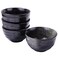 Swlthwen Japanese Porcelain Rice Bowl Set of 4, Black Ceramic Sauce Bowls Sushi Bowls for Soup Cereal Ota Sushi Rice