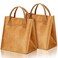 Maxcheck 2 Pcs Insulated Brown Lunch Bag Reusable Lunch Bag 9.45 x 8.66 x 5.51 Inch Easy to Carry Water Resistant Aesthetic Lunch Sack Thermal Lunch Tote Bag for Women Men Adult Snack Everyday Use