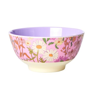 RICE BY RICE Soft Pink Daisy Dearest Print Bowl