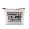 BDPWSS K-pop Makeup Bag Korean Drama Lover Gift Education Is Important But K-pop Is Importanter Toiletry Bag For Kpop Fans (Important kpop bag)
