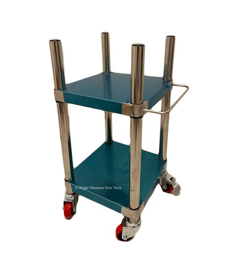 14&quot;W Stainless Steel Commercial Rice Warmer Stand with Undershelf (Wheel and 2 Locks and Handle)