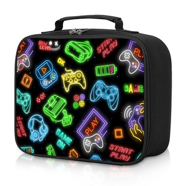 WOBAGMEN Kids Lunch Box,Small Cute Lunch Bag Insulated Lunch Bag Reusable Game Lunch Box for Girls Boys Toddler School Picnic Back to School Gift