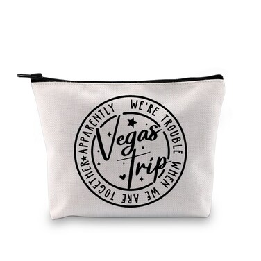 GJTIM Las Vegas Gift Las Vegas Vacation Makeup Bag Bachelorette Bridesmaid Weekender Bags Travel Toiletry Bag (Vegas Trip Bag)