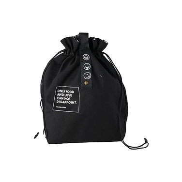 Leadigol Canvas Drawstring Lunch Bag,Foldable and Lightweight Lunch Tote Bag,Reusable Lunch Bag Portable Insulated Handbag Tote Bag,for Picnic Travel