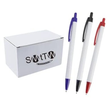 smttw 48 Pack Clip Clicks Retractable Ballpoint Pens Medium Point(1.0mm) Black Blue Red Ink Pens Journal Notebook Writing Supplies For Office