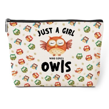 Cute Owls Makeup Bag Owl Gifts for Women Owl Decor Stuff Merch Owl Lovers Gift Funny Christmas Birthday Gifts for Women Animal Lovers Girl Daughter Friend BFF Coworker Sister Travel Toiletry Bag