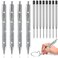 HFYHWT Bling Pens for Rhinestones, 4Pcs Black Ink Silver Ballpoint Pen with 8 Replaceable Refills for Office Supplies Birthday (0.7mm)