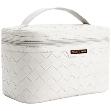 Dajasan Makeup Bag, Portable Travel Cosmetic Bag, Large Makeup Organizer Bag, PU Leather Makeup Organizer Case, Travel Toiletry Bag for Women Girls, 11.81 x 6.7 x 7.09 Inch