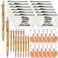 36 Pcs Thank You for Being Awesome Cosmetic Makeup Bags Thank You Gifts Wood Bamboo Pens Inspirational Ballpoint Pens Appreciation Coworker Gift for Office Teacher Volunteer