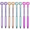 Maydahui 12 PCS Heart Shaped Ballpoint Pens Love Glitter Pen Retractable Bling Rhinestones Pen Colorful Crystal Quicksand Pens Black Ink for Valentine&#39;s Day School Party Home