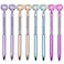 Maydahui 12 PCS Heart Shaped Ballpoint Pens Love Glitter Pen Retractable Bling Rhinestones Pen Colorful Crystal Quicksand Pens Black Ink for Valentine's Day School Party Home
