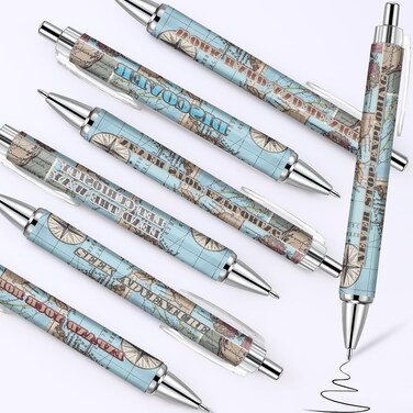 Cholemy 48 Pcs Airplane Baby Shower Favors Pens Bulk Map Pen Inspirational Pens Adventure Awaits Retractable Ballpoint Pen Black Ink Travel Baby Shower Gifts for Guests School Supply