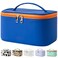 Meiyuuo Preppy Makeup Bag Cosmetic Bags for Women Ladies Small Pouch Toiletry Bag Organizer Waterproof Cute (Navy Blue)