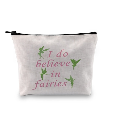 G2TUP Fairy Tales Makeup Bag Tink Fairy Makeup Case I Do Believe In Fairies Travel Toiletry Bag (Believe In Fairies Makeup Bag)