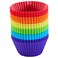 TEIBVG Silicone Cupcake Backing Cups 24 Pack - 2.8 Inches Reusable Muffin Molds for Cakes and Pastries, 6 Rainbow Colors