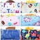 6 Pcs Reusable Snack Bags for Kids School Gift Food Safety Cute Washable Snack Bags for Kids Lunch with Zipper Kids Portable Sandwich Bag Food Storage Pouch Double Layer Zipper Pouch (Unicorn Style)