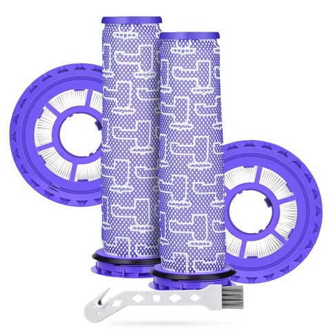 4 Pack Vacuum Filter Replacement Parts for Dyson DC41, DC65, DC66, UP13, UP20, UP30, Multi Floor &amp; Ball Vacuum - 2 Post Filter, 2 Pre Filter With 1 Brush, Replaces Part # 920769-01 &amp; 920640-01