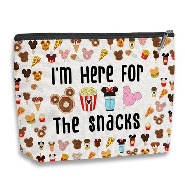 kdxpbpz Magic Kingdom Lover Gift Halloween Snacks Cosmetic Bag Snacks Bag for Travel Cute Toiletry Bag for Girls Teens Friends Makeup Organizer Zipper Pouch (for The Snacks White)
