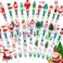 Tenceur 100 Pcs Christmas Multicolor Ballpoint Pen Bulk Retractable 6 in 1 Pens Xmas Tree Snowman Reindeer Santa Claus Pens in One for Student Teacher Office School Gift Supplies Party Favors