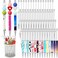 Spakon 60 Pcs Sublimation Beadable Blank Pens Metal Beaded Pens DIY Heat Transfer Ballpoint Pen Black Ink Pen Personal Customization Pen Gift for Christmas Guest Wedding Teacher Office School