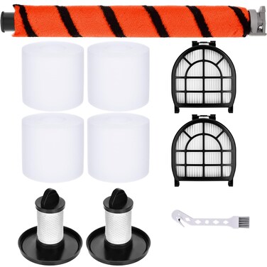 Filter Replacement for Shark LZ602 LZ601 LZ600 LZ602C QU602 QU603 APEX UpLight Lift-Away DuoClean Vacuum, 2 HEPA + 2 Pre + 4 Foam Filters, 1 Brush Roll, Part #XFFLZ600 &amp; XHFFC600 &amp; 145FC600