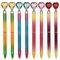 Maydahui 20 PCS Colorful Heart Shaped Ballpoint Pens Retractable Bling Rhinestones Pen Black Ink for Girls School Office Party