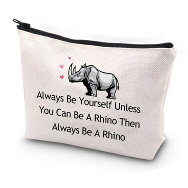 JYTAPP Rhinoceros Gifts Spirit Animal Rhino Makeup Bag Rhino Lover Gifts Rhino Travel Toiletry Bag Rhinoceros Lover Gifts
