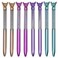 Maydahui 12 PCS Dog Shape Ballpoint Pens Bulldog Pen Retractable Bling Rhinestones Pen Cute Animal Puppy Pens Colorful Crystal Quicksand Pen Black Ink for School Party Home Students
