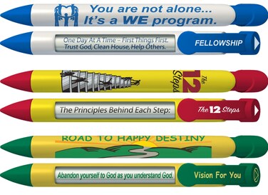 Greeting Pen Recovery Pens- Fellowship/12 Step Recovery/Vision For You Trio Rotating Message 6 Pen Set (36078)