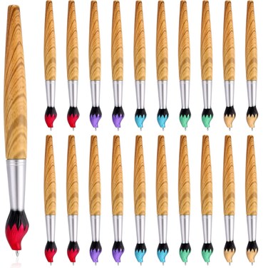 20 Pieces Paintbrush Pen Bamboo Brush Shape Ballpoint Pen Novelty Retractable Paintbrush Ink Pens for Art Activities School Stationery House Warming Parties Christmas Halloween Near Year Gift