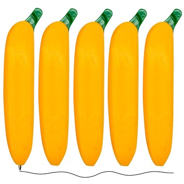 Lopenle 10PCS Novelty Banana Pens Fruit Ballpoint Pens Fun Retractable Pens Cute Writing Pens 1.0mm Black Ink For Desk Decoration Accessories Stationery School Office