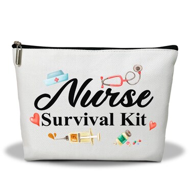 Makeup Bag, Nurse Practitioner Travel Makeup Organizer Bag, Nurse Survival Kit, Portable Toiletry Makeup Pouch, Storage Makeup Zipper Bag, Appreciation Gift for Women Nursing Students -03