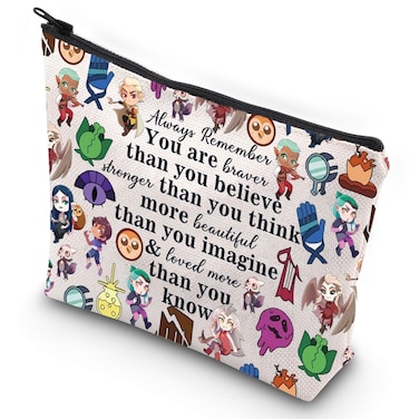 G2TUP Owl House Cosmetic Makeup Bag Eda &amp; Luz Fans Gift You Are Braver Stronger Beautiful Than You Owl Know Zipper Pouch Bag Owl House Merchandise (You Braver Owl H)