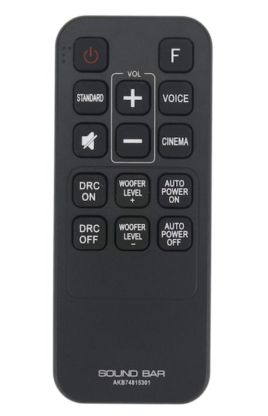 AKB74815301 Replacement Remote Control Compatible with LG Sound Bar LAS454B S55A3-D LAS453B SH3B SPH3B-W SH3K SJ4Y SPH4B-W S45A1-D
