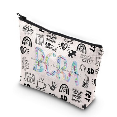 WCGCKO Behavior Therapist Gift Certified Behavior Analyst Gift BCBA Zipper Makeup Toiletry Bags For Women (BCBA boa)