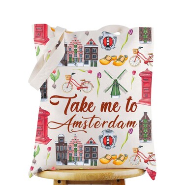 WZMPA Amsterdam Netherlands Travel Cosmetic Bag Amsterdam Souvenir Gift Take Me To Amsterdam Zipper Pouch Bag Amsterdam Travel Merchandise (Take Amsterdam TG)
