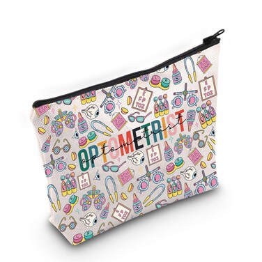 WZMPA Optometrist Makeup Pouch Bag Ophthalmic Appreciation Gift Ophthalmologist Zipper Travel Bag Eye Doctor Vision Gift (Optometrist F)