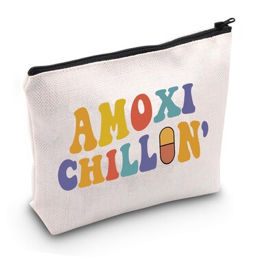 JXGZSO Pharmacist Gift Amoxi Chillin Makeup Bag Pharmacy Technician Gift Doctor Gift Nurse Gift (AMOXI CHILLIN' Bag)