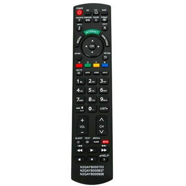 New N2QAYB000703 Remote fit for Panasonic Viera TV TC-L42ET5 TC-L47ET5 TC-L55ET5 TC-P55VT50 TC-P65VT50 TC-L47DT50 TC-L47WT50 TC-L55WT50 TC-L55DT50 TC-P50GT50 TC-P55GT50 TC-P50ST50 TC-P55ST50