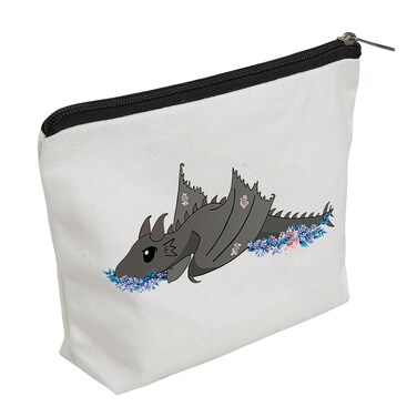 WZJHCL Glass Throne Makeup Pouch Dragon Flower Cosmetic Kit Book Lover Gift Bookish Bookworm Storage Organizer Pouch Bag (Dragon)