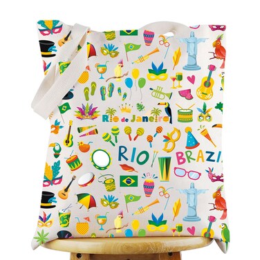 WZMPA Brazil Travel Bag Brazil Souvenir Gifts Rio De Janeiro Makeup Zipper Pouch Bag Brazil Trip Merchandise (Rio Brazil T)