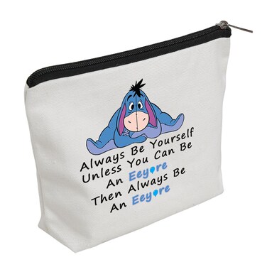 WZJHCL Eeyore Makeup Pouch Bag Eeyore Always Be Yourself Cosmetic Kit Bag Eeyore Lover Gift Cartoon Donkey Survival Kit (E Yourself)