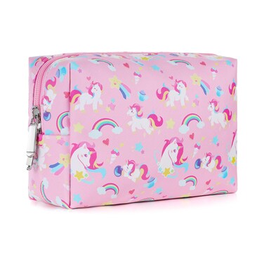 Vipdeal Kids Makeup Bag For Girls, Travel Cosmetic Bag For Teens Girls Cute Small Makeup Bag for Purse Waterproof Zipper Pouch, Unicorn Pink