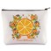 WZMPA Orange Bird Cosmetic Bag Orange Bird Lovers Gift Flower and Garden Orange Bird Makeup Zipper Pouch Bag (Flower&iuml;&frac14;&dagger;Garden)
