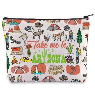 WZMPA Arizona State Travel Cosmetic Bag Arizona Souvenir Gifts Take Me To Arizona Makeup Zipper Pouch Bag Arizona Trip Gift (To Arizona)