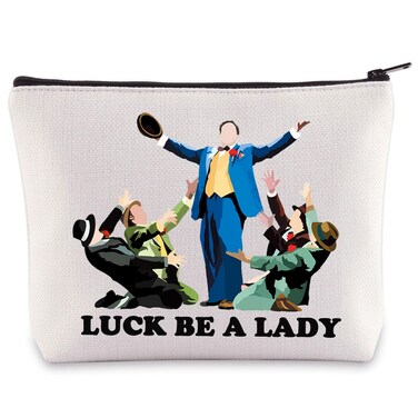 WZMPA Guys And Dolls Musical Cosmetic Bag Musical Theatre Gifts Luck Be A Lady Makeup Zipper Pouch Bag Broadway Merchandise (Be A Lady)
