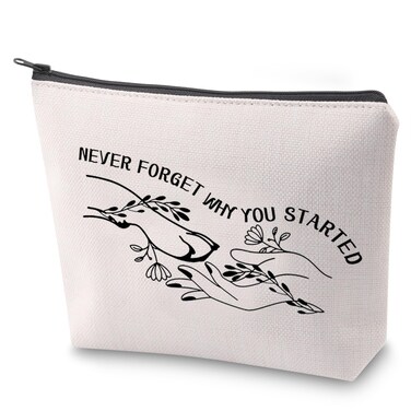 ZJXHPO Veterinary Medicine Cosmetic Bag Vet Tech Survival Kit Never Forget Why You Started Makeup Bag With Zipper Veterinarian Appreciation Gift (Vet Tech Started)