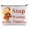 WZMPA Funny Cogsworth Clock Cosmetic Bag Cogsworth Fans Gifts Stop Wasting My Time Cogsworth Zipper Pouch Bag Cogsworth Merchandise (Stop Wasting)