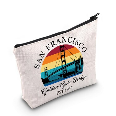 TSOTMO Golden Gate Bridge Zipper Cosmetic Bag San Francisco Gift Bridge Gift San Francisco Travel Accessories Bag For Traveler (San Francisco)